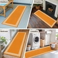 thumbnail image 6 of Orange Greek Key Large Area Rugs for Bedroom Living Room, Soft Non Slip Carpet Bedside Rug, White Greece Ancient Farmhouse Geo Rectangular Floor Cover Kitchen Accent Rug 2'x6' for Dining Room/Office, 6 of 9
