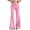 Pink, variant on WTOBBY Ladies Fashion Loose Drawstring Waist Solid Color Cargo Pants Leisure Flares Casual Wear with Utility Pockets,Beige L
