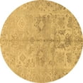 thumbnail image 1 of Ahgly Company Indoor Round Oriental Brown Traditional Area Rugs, 3' Round, 1 of 4