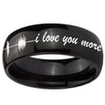 thumbnail image 2 of Tungsten Sound Wave I love you more 8mm Glossy Black Polished Dome Men Ring, 2 of 2
