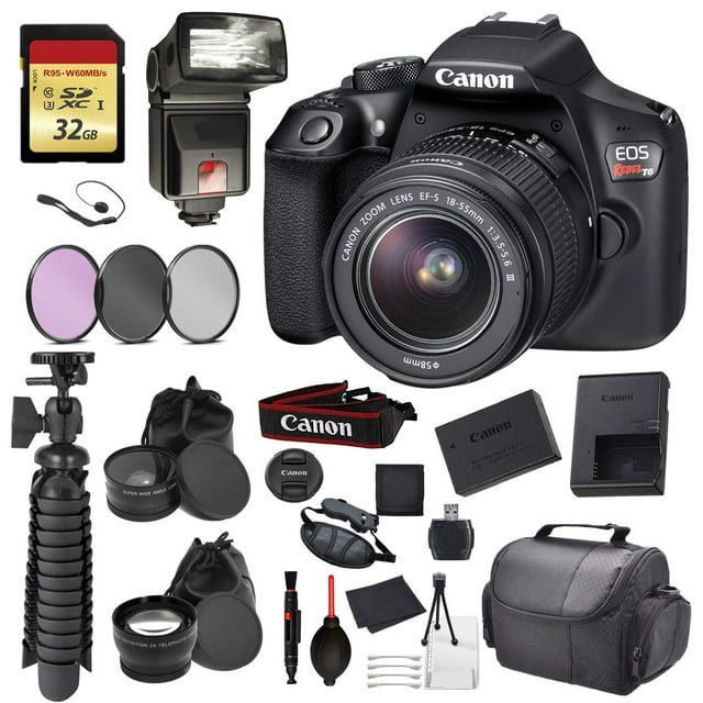Canon EOS Rebel T6 Appareil Photo Reflex Numérique + Kit d'Objectif Ef-S 18-55mm f/3.5-5.6 DC III