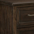 thumbnail image 3 of 2 Drawer Wooden Nightstand with Turned Feet and Hewn Sawn Texture, Brown - Saltoro Sherpi, 3 of 5