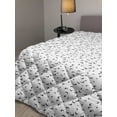 thumbnail image 2 of Half Moon Down Alternative Comforter, Rhythmic Minimalist Dots Arrangement Vertical Stars Sun Illustration, Microfiber Quilt for All Season, 5 Sizes, Charcoal Grey and White, by Ambesonne, 2 of 3