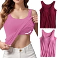 thumbnail image 2 of Womens Cotton Camisole Adjustable Camisole With Frame Bra Stretch Undershirt, 2 of 6
