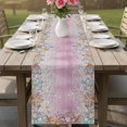 thumbnail image 4 of Summer Beach Starfish Table Runner 72 Inches, Pink Coastal Ocean Conch Wood Grain Bed Runner Dresser Scarves Tabletop for Indoor Outdoor Parties/Ceremony/Banquet, 14" x 72", 4 of 9