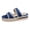 Blue, variant on Rokment Stitching Espadrilles Platform Beach Sandals for Women Fashion Casual Height Increasing Flatform Comfortable Walking Chunky Flat Dress Slip on Slides Summer Vacation Black Size 6