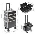 thumbnail image 2 of Professional Rolling Makeup Case Travel Cosmetic Storage Box Moving Salon Trolley 50kg, 2 of 12