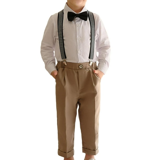 Traje de caballero para ninos traje Formal pantalones con tirantes traje Formal para ninos ropa de nino para fiesta coctel fotografia 100 Walmart en linea
