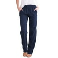 thumbnail image 1 of FJUCHAI Women'sPlus Size Linen Pants Women's Wide Leg Pants Plus Size Linen Drawstring Cropped Pants Drawstring Trousers Culottes S-XXXL, 1 of 9