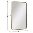 thumbnail image 4 of Emma + Oliver 35" x 27" Rectangular Pivot Wall Mirror with Slim Gold Frame and Silver Backed Glass for Clarity for Bathrooms, 4 of 11