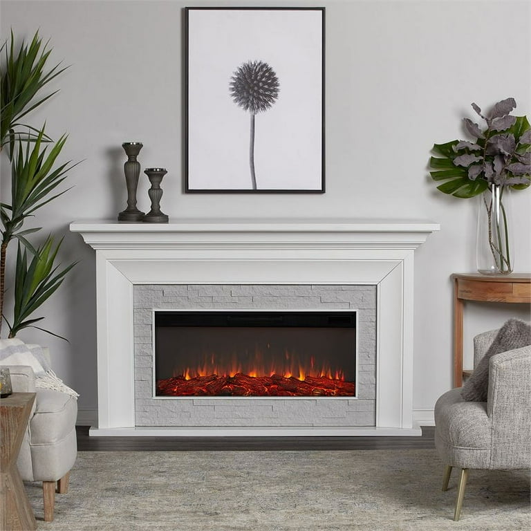 Real Flame Sonia 69 Landscape Solid Wood and Glass Electric Fireplace in  White - Walmart.com