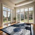 thumbnail image 5 of CAMILSON Spring Exotic Tropical Easy-Cleaning Non-Shedding Washable Outdoor Indoor Area Rug Navy Blue 5x7, 5 of 11