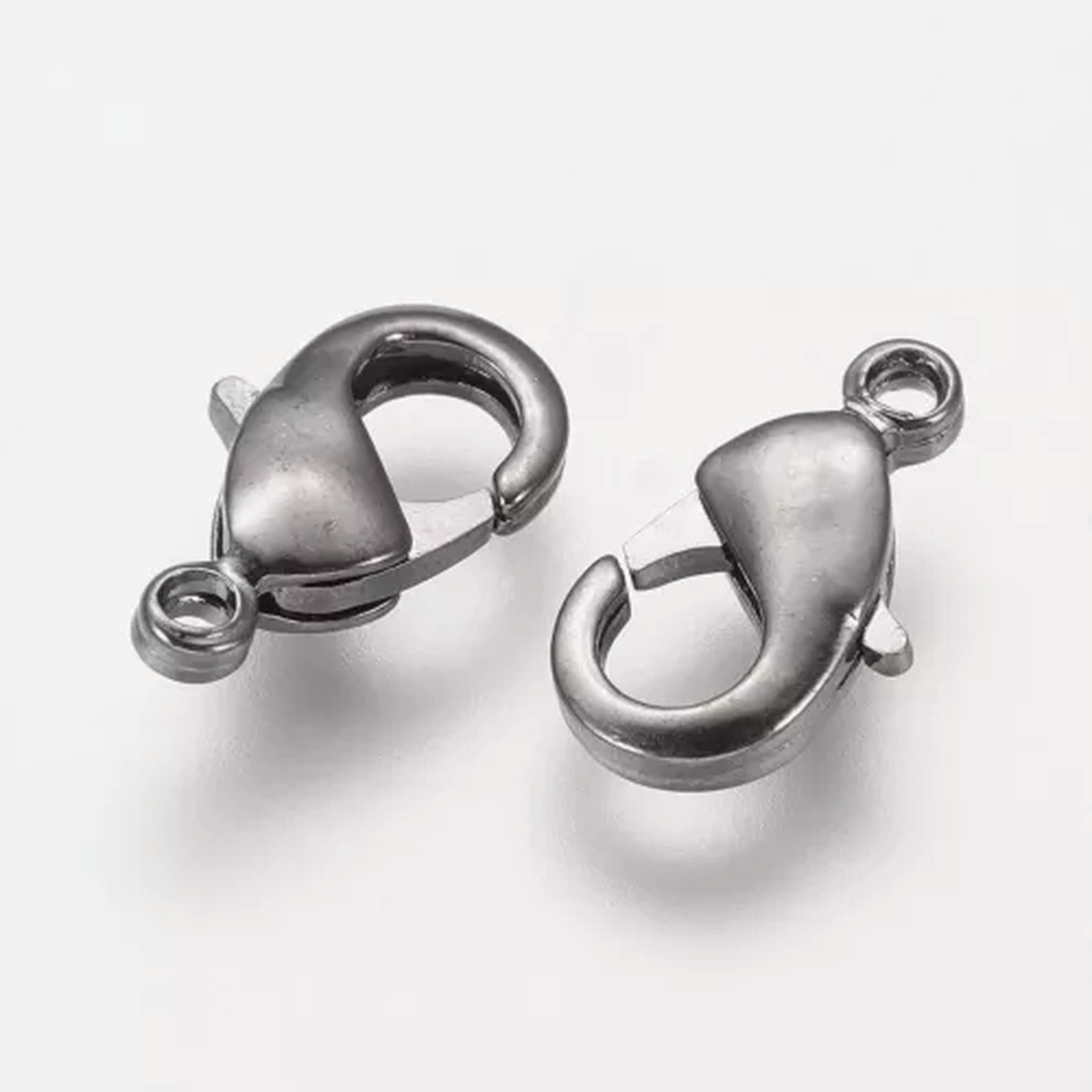 U8MO 200pcs Brass Lobster Claw Clasps Nickel Free Trigger Clasp Closure Findings 12mm-Gunmetal
