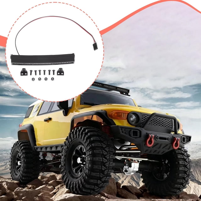 Luz de techo para coche RC, aleación de aluminio, fácil instalación, color negro, resistente, suministros, repuestos, accesorios, barra de luz RC para