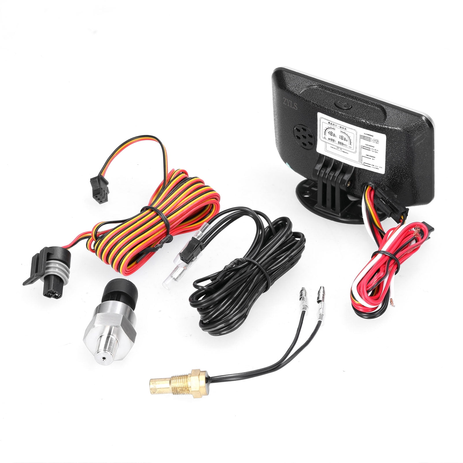 4-in-1 Car LCD Meter Digital Oil Pressure Voltage Fuel Gauge Universal Instrument 9-36V for Car Truck SUV RV
