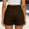 thumbnail image 6 of hoksml Classic Chino Shorts for Women - Mid Rise, Button Closure with Multi-Pockets, 6 of 6