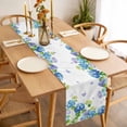 thumbnail image 3 of Table Runner 70 Inches Long for Kitchen Dining, Blue Hydrangea Dresser Scarf Farmhouse, Dining Table Decorations for Wedding/Parties, Farmhouse Butterfly Spring Floral 13 x 70 In, 3 of 8