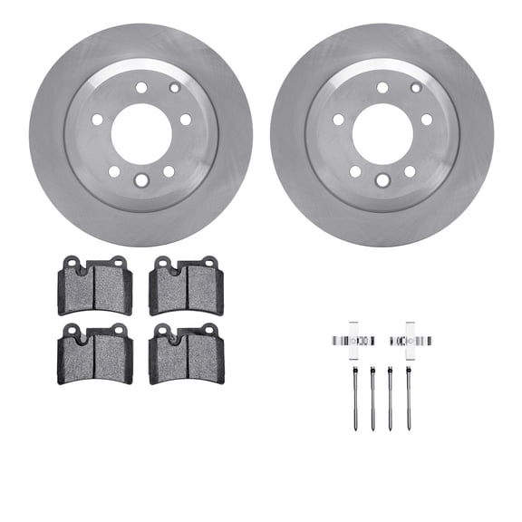 Dynamic Friction Company Rear Brake Rotors with 5000 Advanced Brake Pads includes Hardware 6512-74429