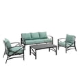 thumbnail image 1 of Crosley Furniture Kaplan 4 Piece Metal Outdoor Sofa Set in Mist Green, 1 of 15