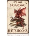 thumbnail image 1 of Letrero de biblioteca "Dragón de libros", "No es acaparamiento si son libros", decoración de pared, letrero de hojalata de metal de 20 x 30 cm, póster de arte de pared vintage, 1 of 7