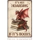 thumbnail image 1 of Letrero de biblioteca "Dragón de libros", "No es acaparamiento si son libros", decoración de pared, letrero de hojalata de metal de 20 x 30 cm, póster de arte de pared vintage, 1 of 7