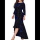 thumbnail image 2 of Vestidos de Talla Grande para Mujer, Vestido Formal de Terciopelo con Mangas 3/4, Corte Sirena y Dobladillo Alto y Bajo Azul XXXL, 2 of 9