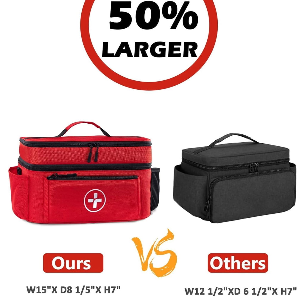 Water Resistant First Aid Storage Bag With Removable Compartments Suitable For Emergency Supplies Home Travel Essential