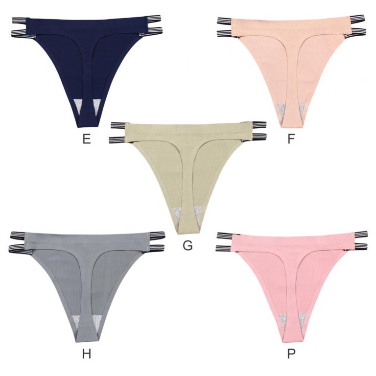 Thongs Solid Smooth Seamless Underwear G-string Panties - Ladies' High  Stretch Hollow Out Waistband Soft Breathable Briefs(3-Packs) 
