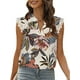 thumbnail image 1 of Txlixc, camisetas sin mangas de verano para mujer, sin mangas, lisas/flores/hojas, camisas de encaje con cuello en V, chaleco informal suelto para mujer Txlixc  Estilo de ocio, 1 of 5