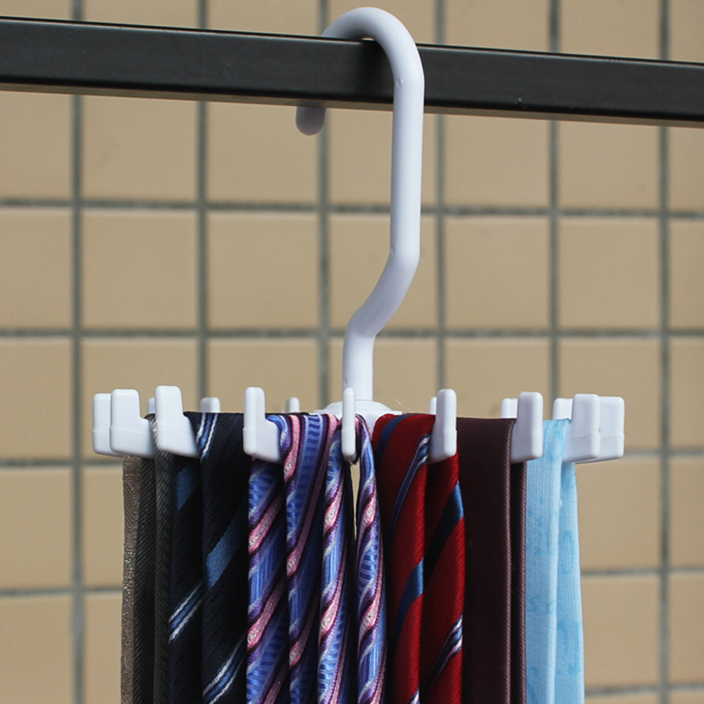 WONG 1Pc 18Hook Rotating Tie Rack Holder Closet Belt Scarf Hanger