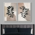 thumbnail image 2 of IDEA4WALL Framed Canvas Print Wall Art Set Mid-Century Pastel Watercolor Forest Plant Nature Illustrations Modern Art Rustic Decorative for Living Room, Bedroom, Office - 24"x36"x2 White, 2 of 5