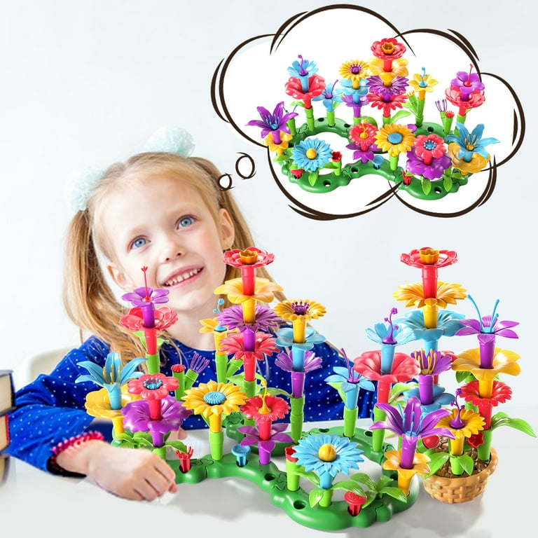 Lucky Doug Flower Garden Building Toys for Toddler Girls 