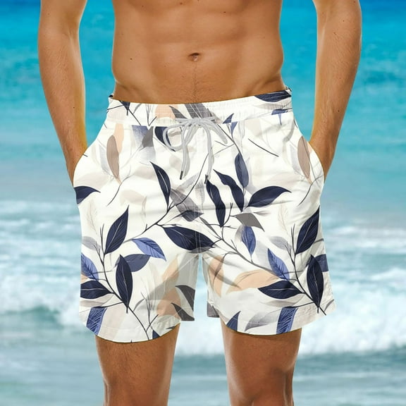 Viluyesy Mens Swim Trunks with Pockets, Bathing Suit Swimwear Drawstring Quick Dry Beach Sports Board Shorts Multicolor 3XL