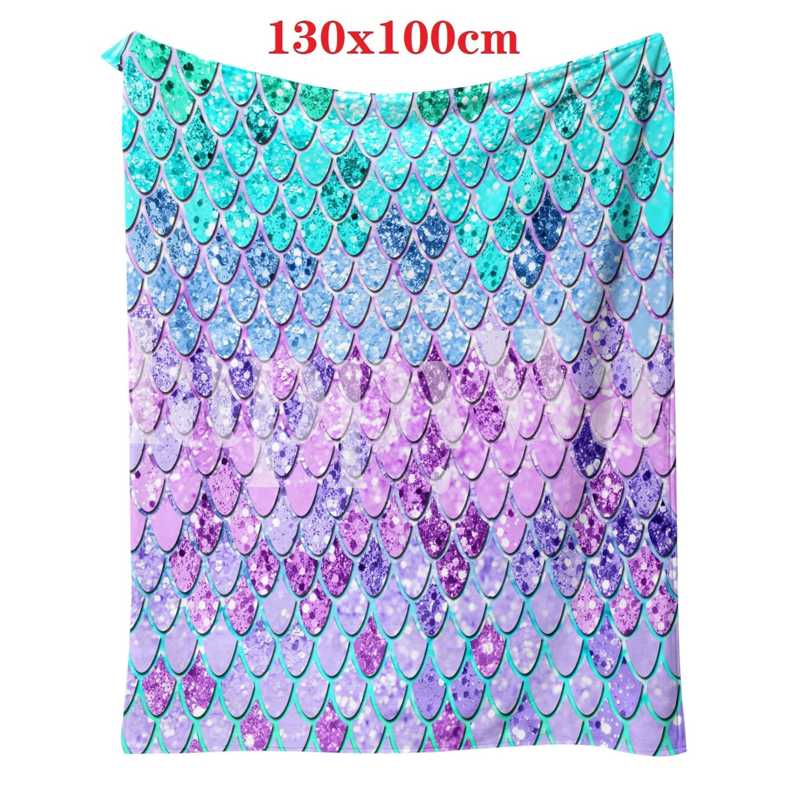 EQWLJWE Mermaid Throw Blanket,Flannel Fleece Blanket,Soft Cozy Fuzzy
