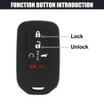 thumbnail image 4 of Car Key Fob Cover 5 Button Protective Case Silicone Black for Honda Accord Civic CR-V Pilot, 4 of 6