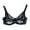 Black, variant on Underwear Women V Neck Adjusted Straps Underwire Floral Lace Bra Lace Bra Skin Tone 36/80B