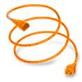 thumbnail image 1 of World Cord Sets 2 Foot IEC 60320 C14 to C19 PDU Adapter Style 15 Amp Power Cable (Orange), 1 of 4