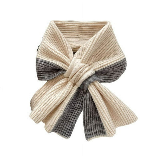 Womens Warm Small Scarf In Autumn And Winter Short Cross Knit Scarf