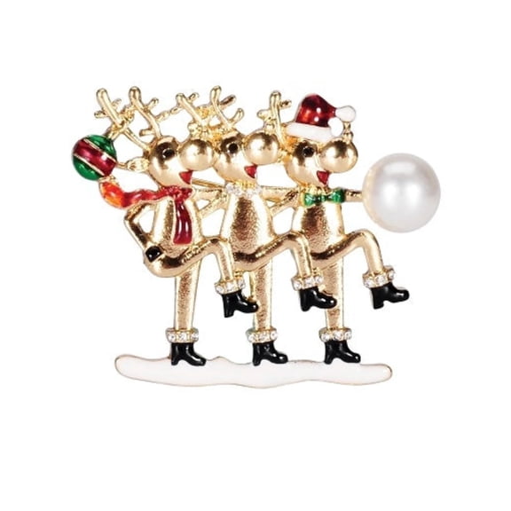 Roman Reindeer with Pearl Pin Ho Ho Ho