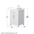 thumbnail image 4 of Beckett 24" White Single Vanity & White Quartz Top (3-Hole) & Nickel Trim, 4 of 5