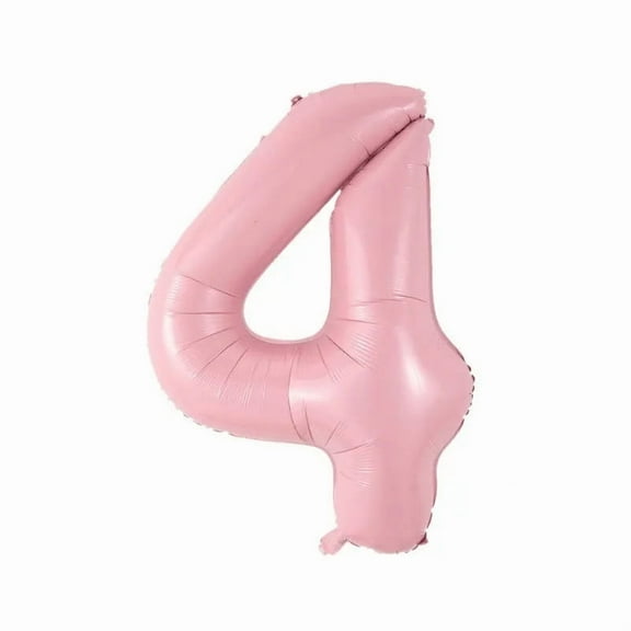 Number Four Balloon Soft Pastel Pink Number 4 Balloon 32" Large Milestone Decoration