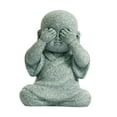 thumbnail image 4 of Cute Monk Figurine Buddha Statue Crafts Delicate Decoration for Tabletop Car Cover Eyes, 4 of 8