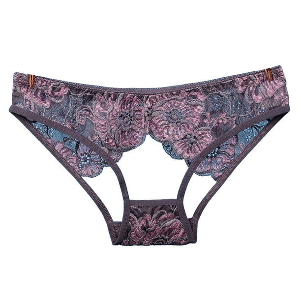 Ropa interior femenina de verano de encaje fino y hueco: diseño sexy con cintas, M/L, cintura de 56 a 74 cm, para uso diario/nocturno