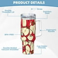 thumbnail image 5 of Cauagu red Fruit Print Stainless Steel Vacuum Insulated Tumbler,40oz Water Bottle with Handle & Flip Straw Reusable Travel Coffee Mug for Women & Men, 5 of 8