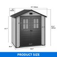 thumbnail image 3 of Dextrus Outdoor Storage Shed for Tools with Floor, Polystyrene Shed with Double Doors & Windows, 3 of 9