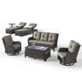 thumbnail image 3 of Opohoro 9-Pieces Outdoor Wicker Conversation Set with Adjustable Chaise Lounge, Sofa, Swivel Rocking Chairs and Tables, 3 of 17