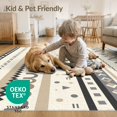 thumbnail image 4 of ODIKA 2'x3' Brown Geometric Pattern Design Washable Accent Rug Modern Stripes with Abstract Shapes Pet Friendly, Bedside Mat for Bedroom, Nursery, RV, 4 of 7
