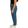 thumbnail image 3 of Turtle Bay New York Women's Elastic Stretch Waist Casual Denim Pull-on Cargo Pants, 3 of 8