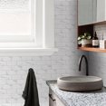 thumbnail image 2 of 6 pieces, adhesive kitchen splashback, self-adhesive tiles for bathroom wall, white marble pattern, 2 of 5