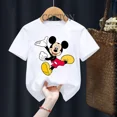 thumbnail image 5 of Camiseta de algodón para niños de Disney Mickey Mouse, camiseta kawaii, ropa informal de dibujos animados de anime para niños, camiseta para niñas y niños, camiseta Y2K, 5 of 5
